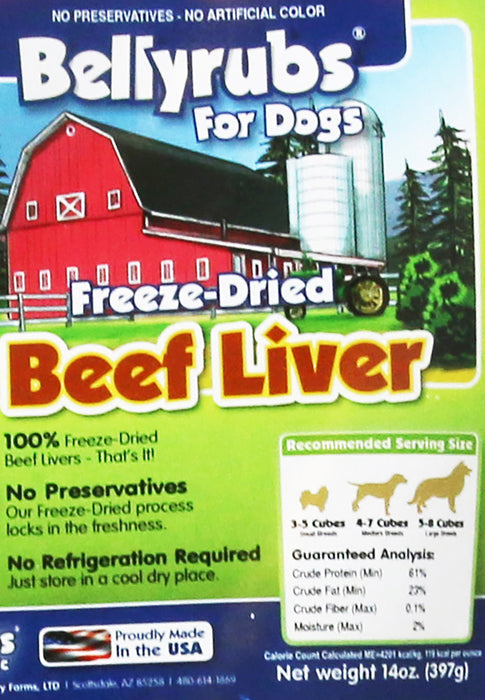 Bellyrubs Freeze-Dried Beef Liver 14oz Dog Treats