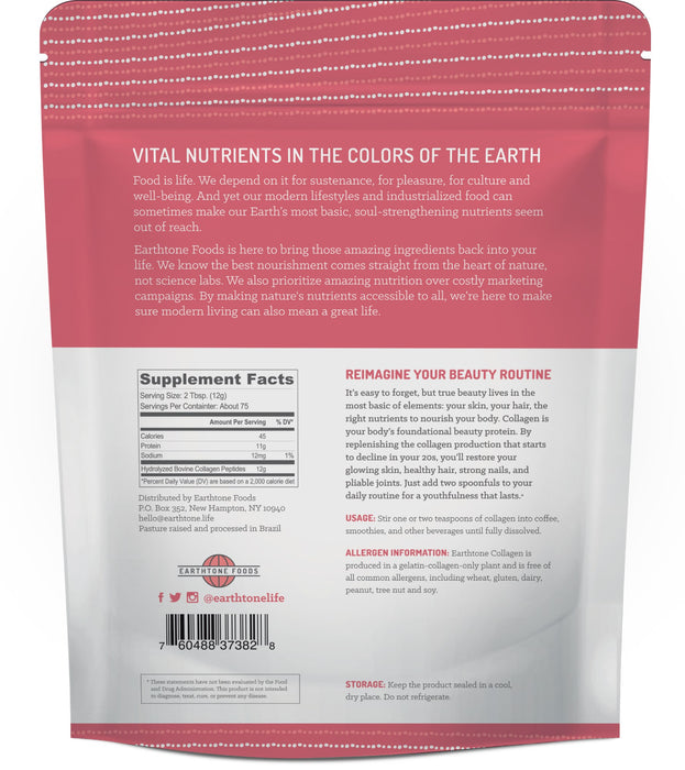 Earthtone Foods Collagen Peptides 32 oz