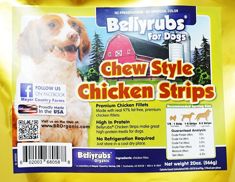Bellyrubs Chew Style Chicken Strips 20oz Dog Treats
