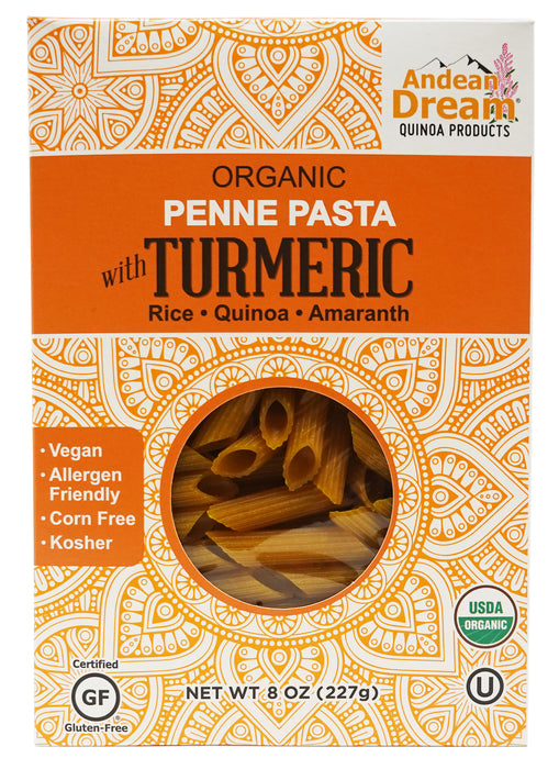Andean Dream Organic Penne Pasta with Turmeric (8 Pack)