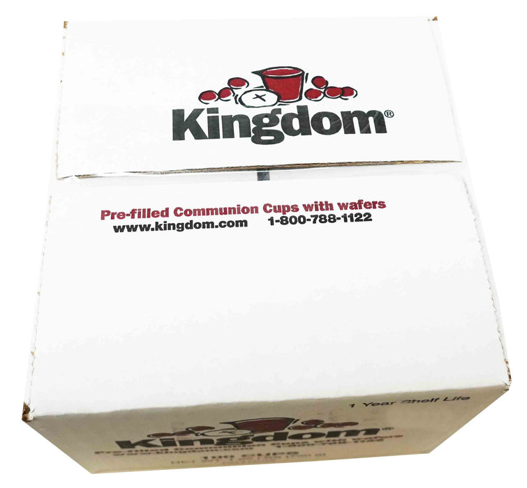 Kingdom Prefilled Communion Cups with Wafers - Box of 100 - RED JUICE