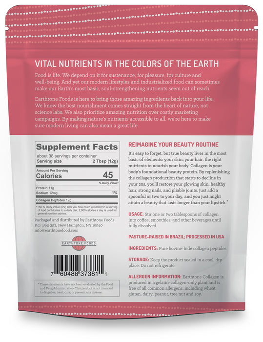 Earthtone Foods Collagen Peptides 16 oz
