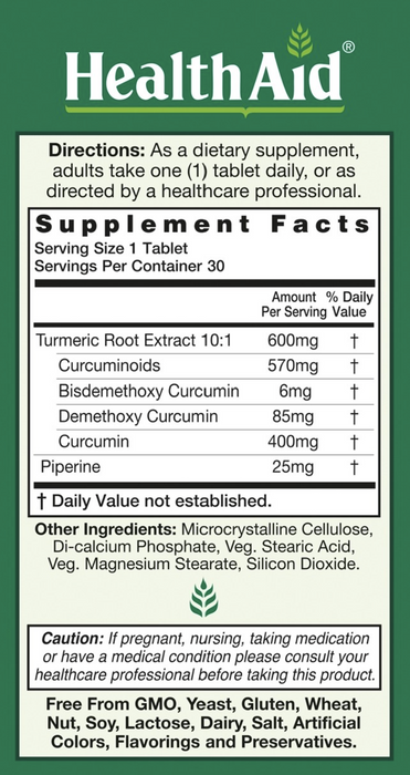 HealthAid Curcumin 3 30 Tablets