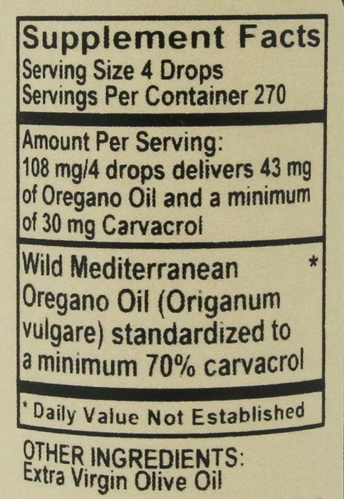 Vitality Works Oregano Oil Herbal Supplement 1 fl oz (30ml)
