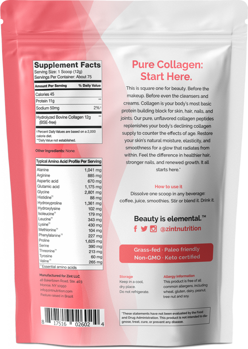 Zint 32oz Collagen Hydrolysate Bag